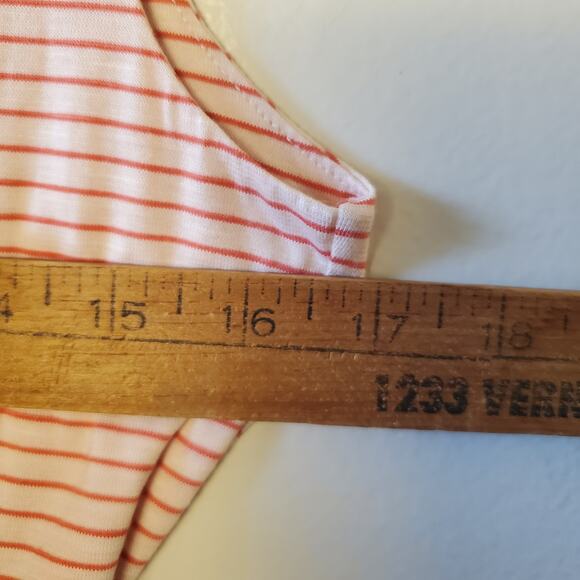 Toad & Co Size S Cue Sleeveless Stretch Dress Pink Mini Stripe Tie Waist Pockets - Picture 10 of 12